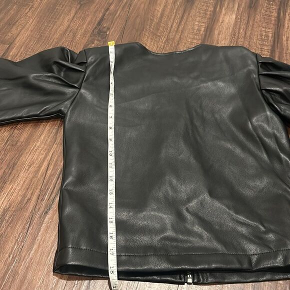FBZ Black Faux Leather Jacket, Girls Size Large - Picture 10 of 12